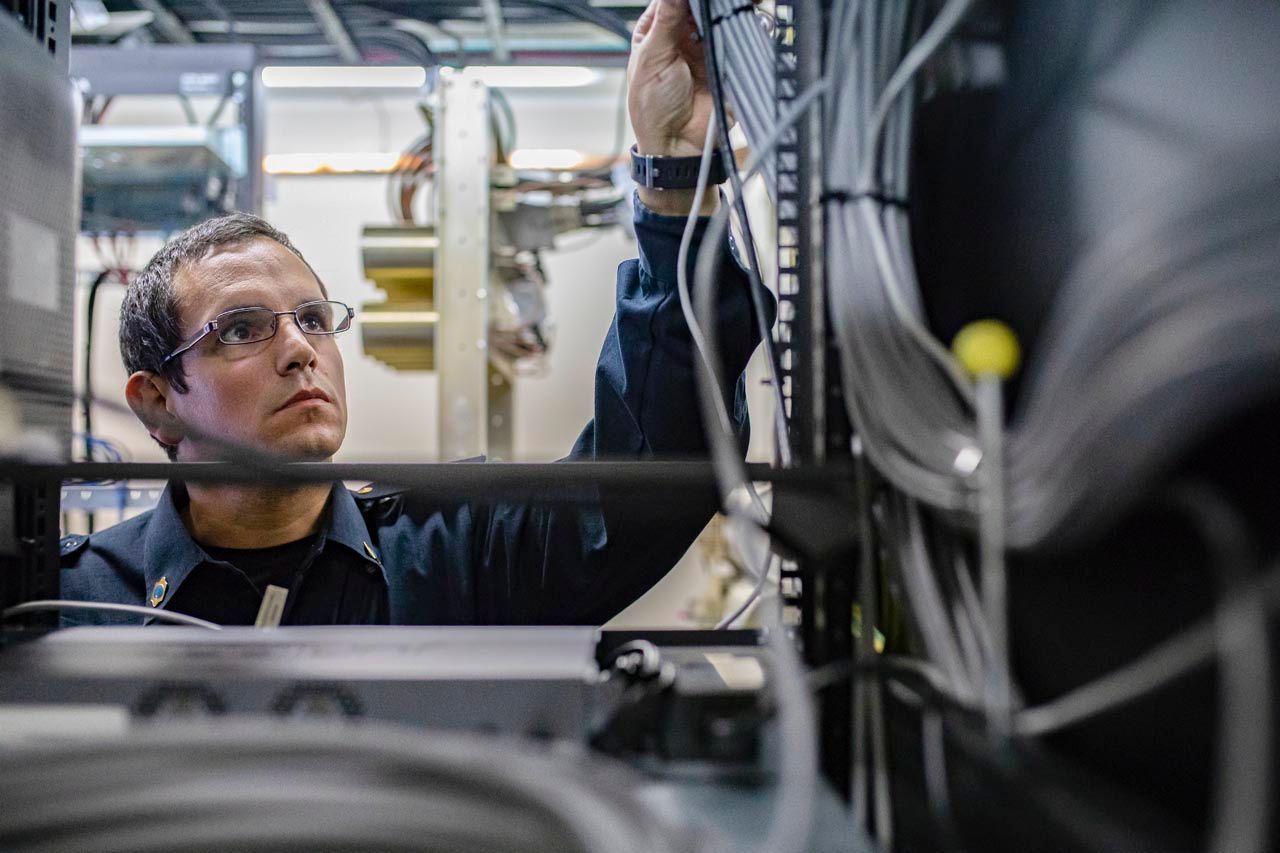 Technician working in Network Center