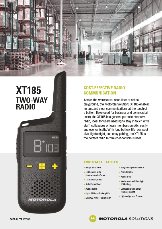 XT185 Data Sheet