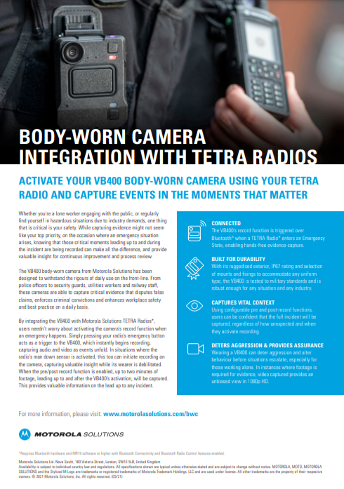 VB400 and Tetra Integration