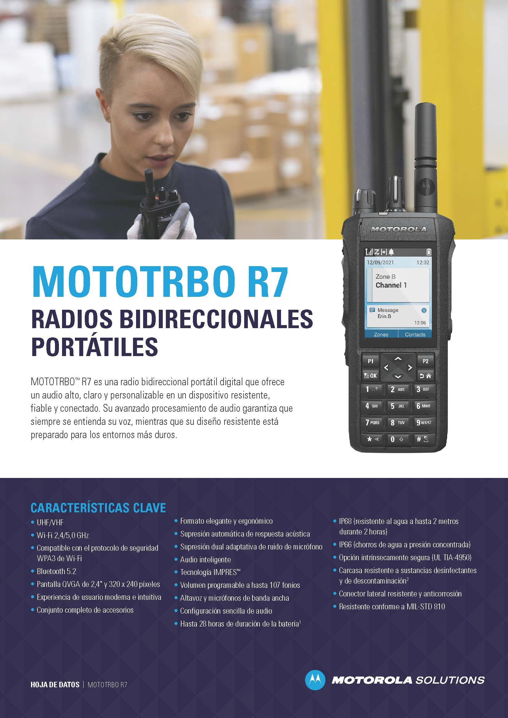 Hoja de datos de MOTOTRBO R7