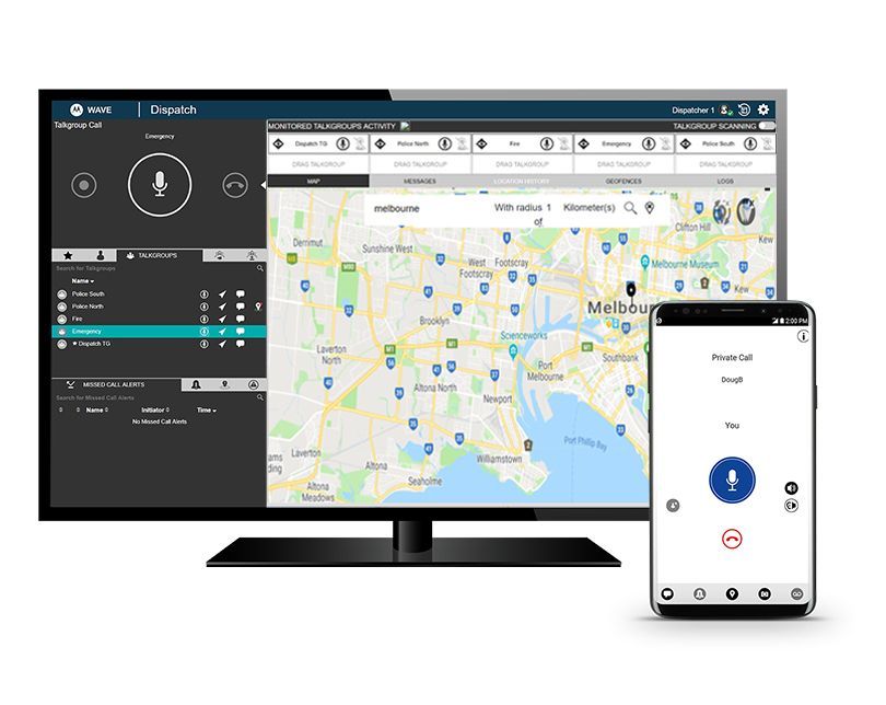 Wave Products: WAVE Dispatch, WAVE App, and TLK 100 two-way radio