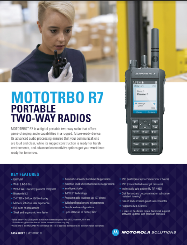 MOTOTRBO R7 Datasheet