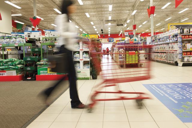  walking into store