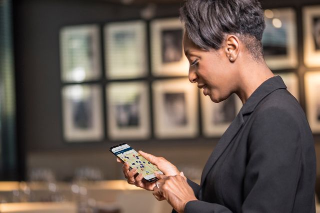woman with smartphone