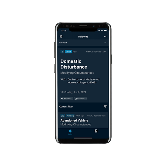 Reporting screen in the app