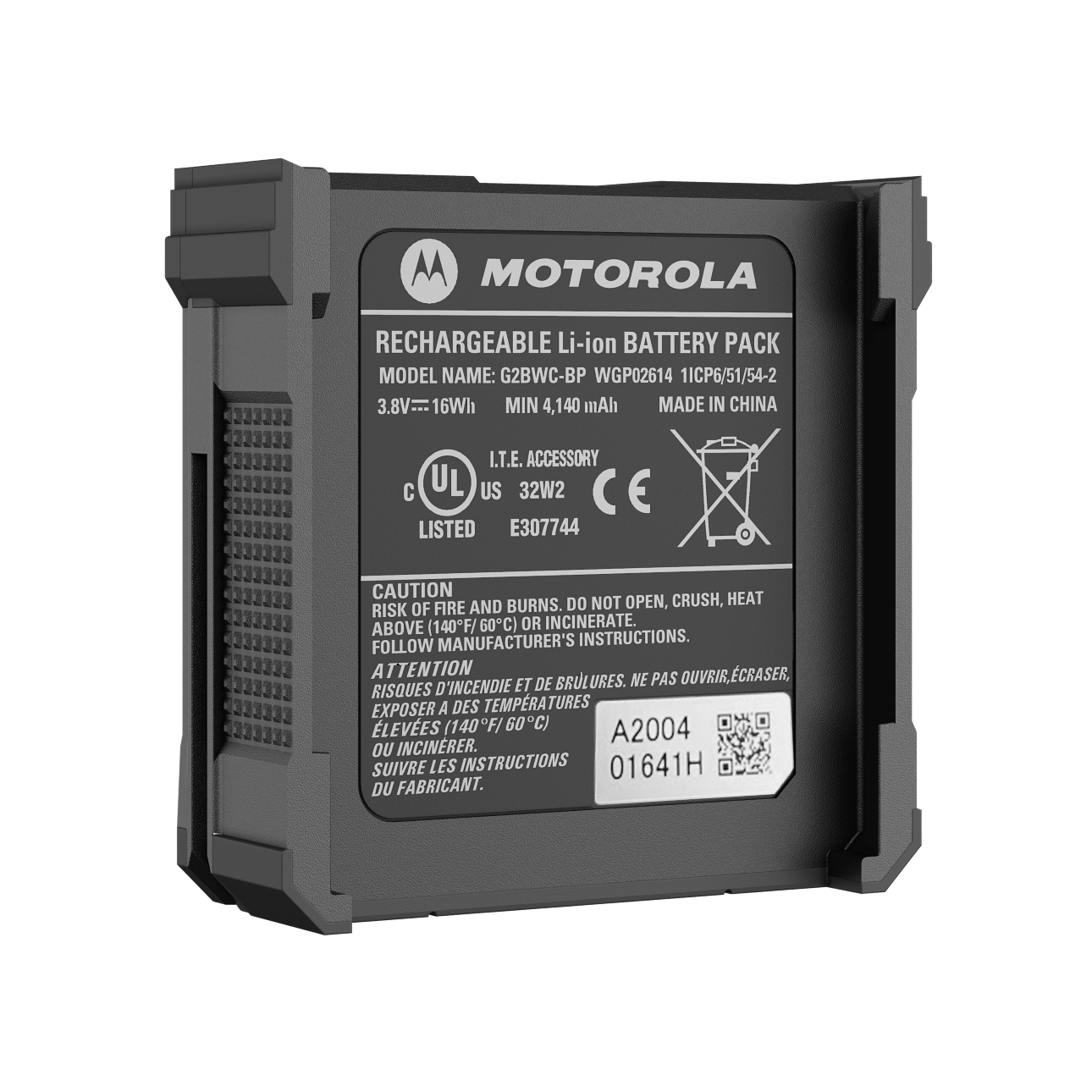 Body Camera Battery, Back Right 3/4