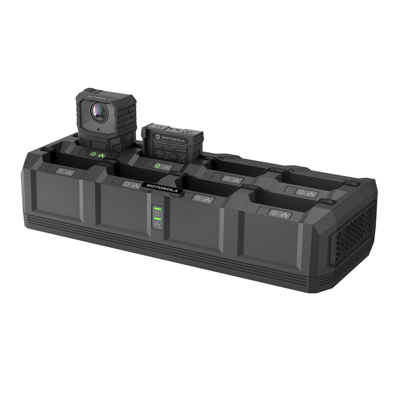 Ethernet Transfer Station, Left 3/4, with Camera and Battery