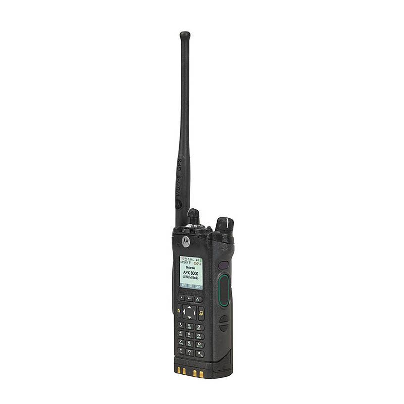 Left side of the Motorola APX8000 portable radio